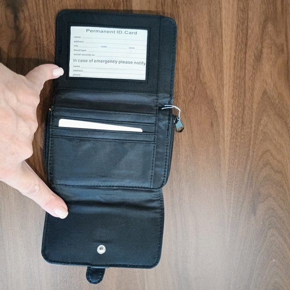 Black Soft Vegan Leather Shoulder Bag and Small Wallet - Picture 7 of 7